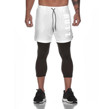 Load image into Gallery viewer, 2019 New FAKE 2 IN 1 Men&#39;s Calf-Length Pants Gyms Fitness
